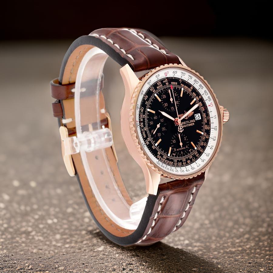 BRT Navitimer 41 Rose Gold Black Dial Mens Watch Watchoid