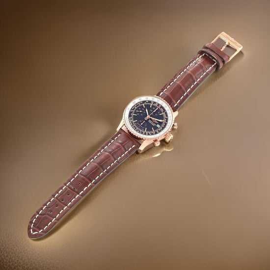 BRT Navitimer 41 Rose Gold Black Dial Mens Watch Watchoid